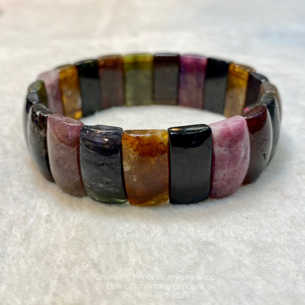 Tourmaline Bangle กำไลทัวร์มาลีน สีครบ จบในเส้นเดียว