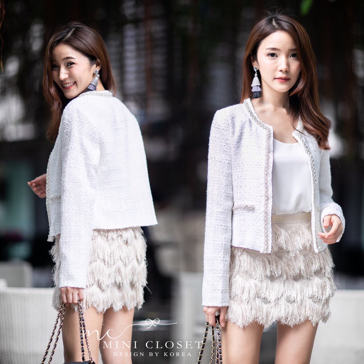 เสื้อคลุม เสื้อทวีต ประดับมุก เสื้อคลุมสไตล์เกาหลีสวยๆ