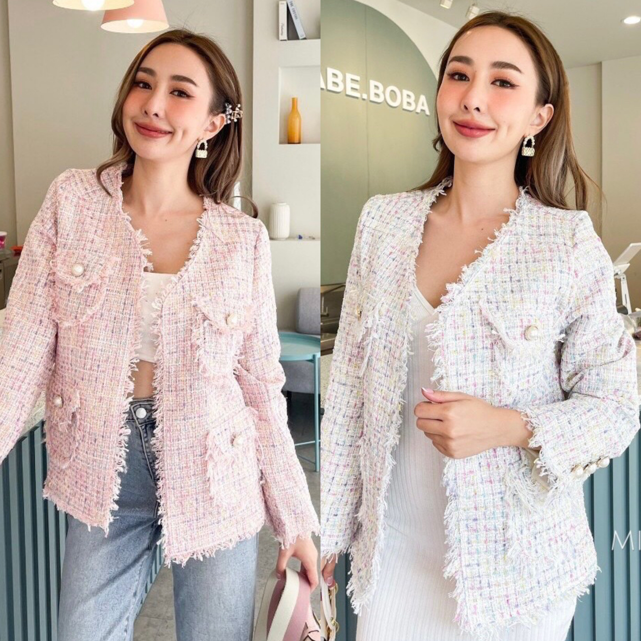 เสื้อคลุม เสื้อคลุมผ้าทวิต เรียบหรูดูแพง