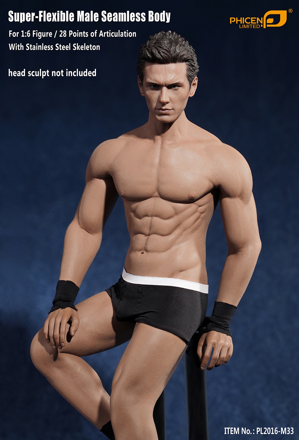 Phicen PL2016-M33 male super flexible seamless body with metal skeleton