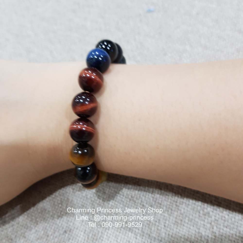 5 พยัคฆราช Tiger Eye Multi Colors หินตาเสือครบทุกสี 10 มม แก้ปีชง พลิกฟื้นดวงชะตา แคล้วคลาดปลอดภัย หินแก้ปีชง