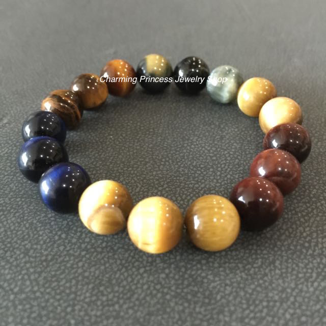 5 พยัคฆราช Tiger Eye Multi Colors หินตาเสือครบทุกสี 10 มม แก้ปีชง พลิกฟื้นดวงชะตา แคล้วคลาดปลอดภัย หินแก้ปีชง