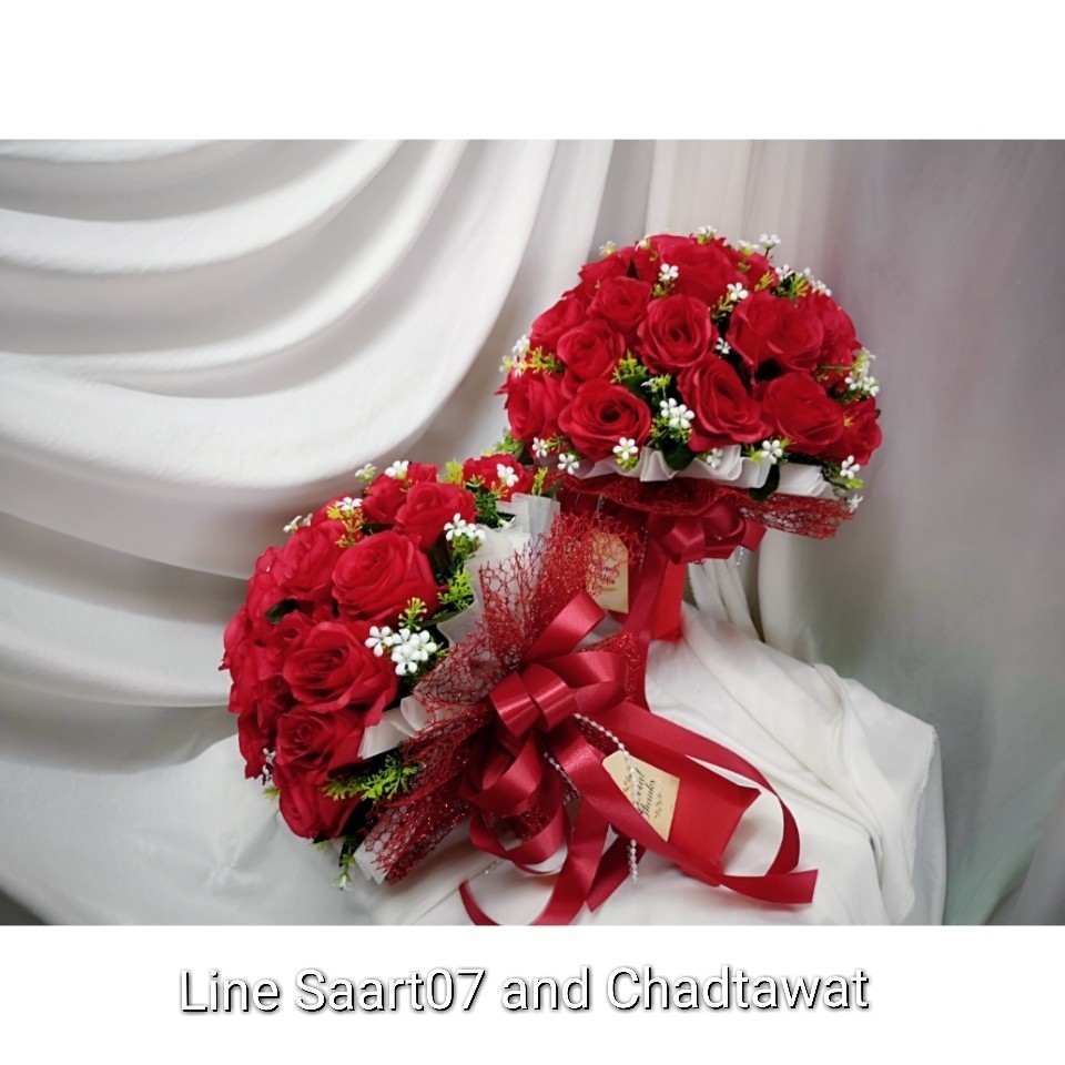 ช่อดอกกุหลาบแห้ง สีแดง