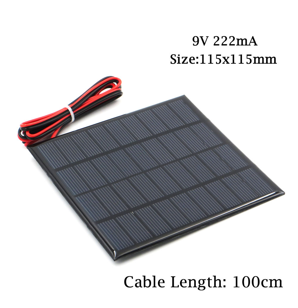 Solar Cell 9V 2W ( พร้อมสายไฟ )