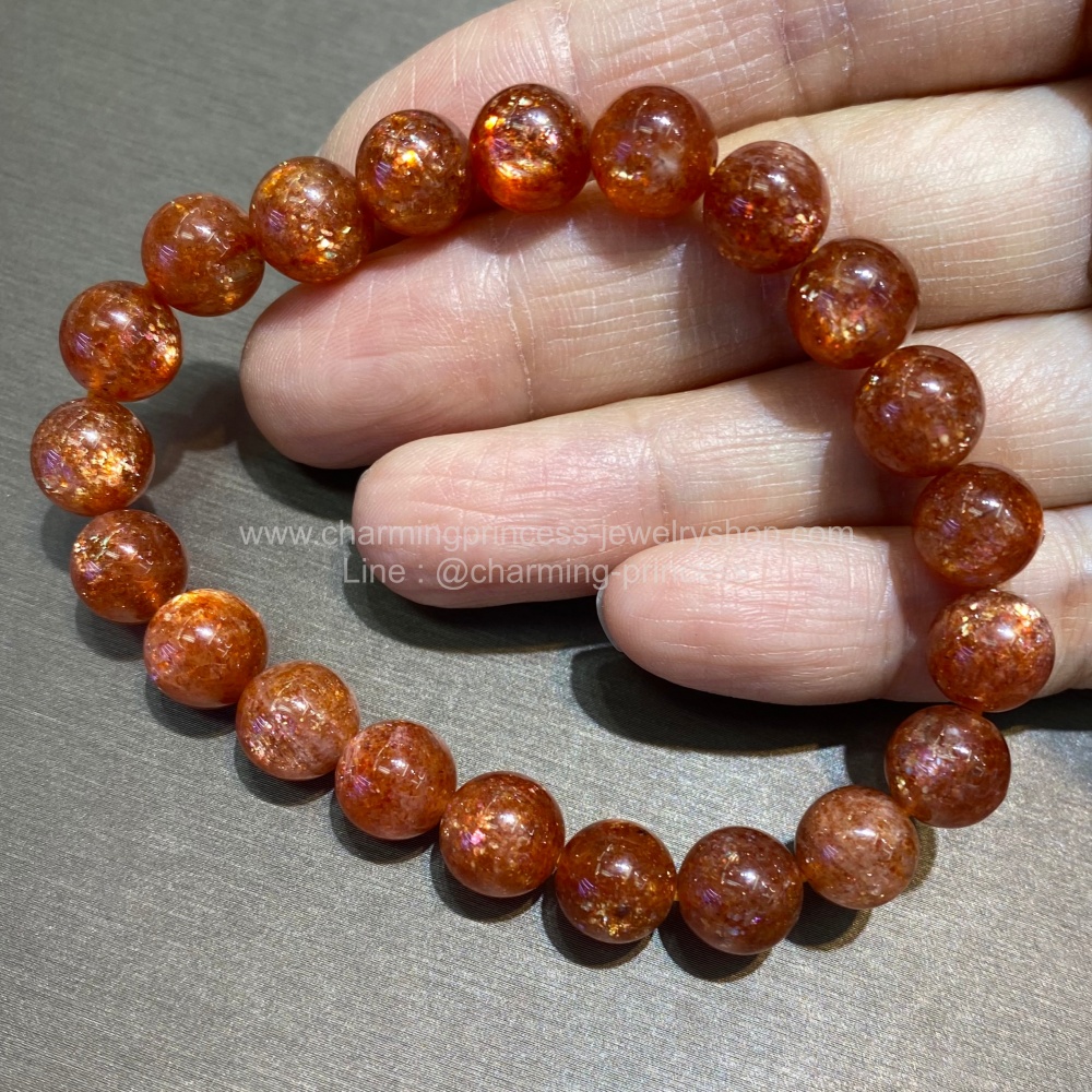 Sunstone ซันสโตน AAA+ 9 มม สวยมีประกายระยิบระยับ