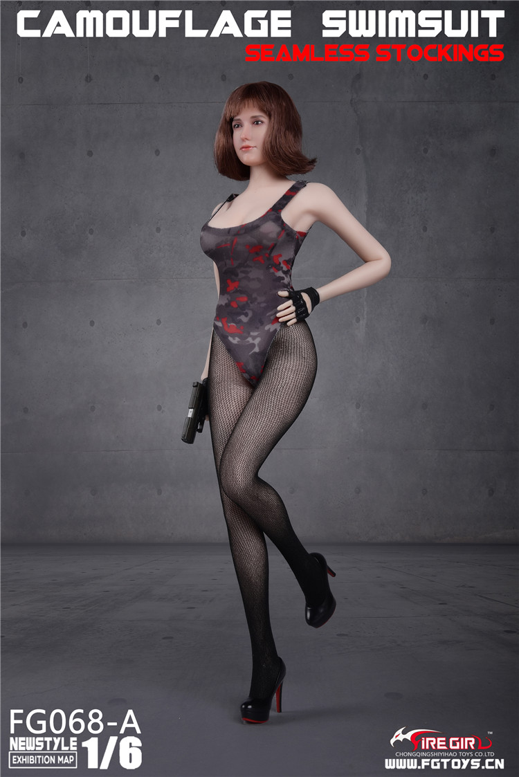 Fire Girl Toys 1/6 FG068 Camouflage swimsuit Seamless tights Suit