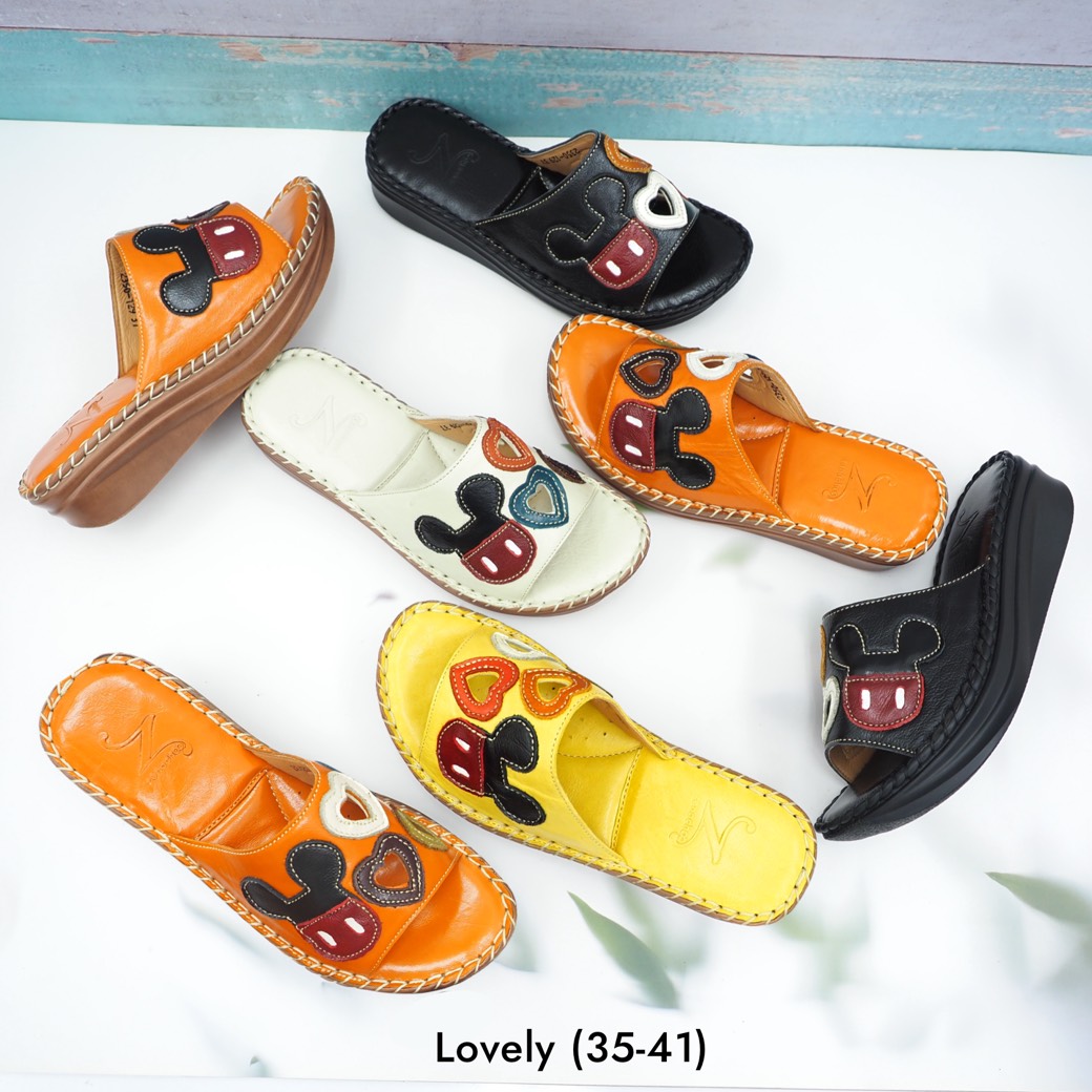 ทรงปกติ เปลี่ยนไซส์ได้-ไม่รับคืน Zenachoo รองเท้าสุขภาพ รุ่น Lovely สูง 1.5 นิ้วหนังแท้ รุ่นขายดี