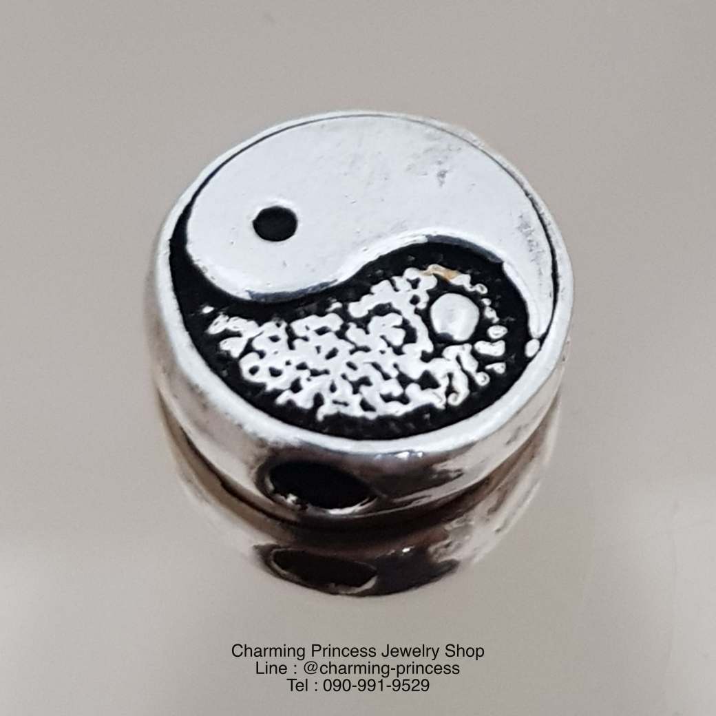ตัวคั่นหยินหยาง ชาร์มเงินแท้ เม็ดชาร์ม เม็ดชาร์มสำหรับสร้อยข้อมือYing Yang 925 Sterling Silver