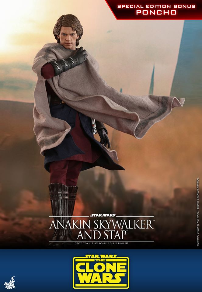 Hot Toys TMS020 1/6 Star Wars: The Clone Wars - Anakin Skywalker And Stap (Special Edition Bonus)