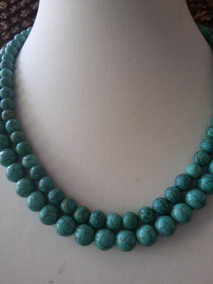 **สินค้าหมด**สร้อยคอเทอร์ควอยซ์ Turquoise ขนาด 8 มิล