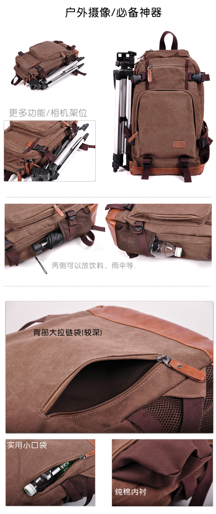 พร้อมส่ง กระเป๋าเป้สะพายหลัง เป้เดินทาง ใส่คอมพิวเตอร์ ผู้ชายแฟขั่นเกาหลี รหัส Man-30062 สีน้ำตาล 3 ใบ