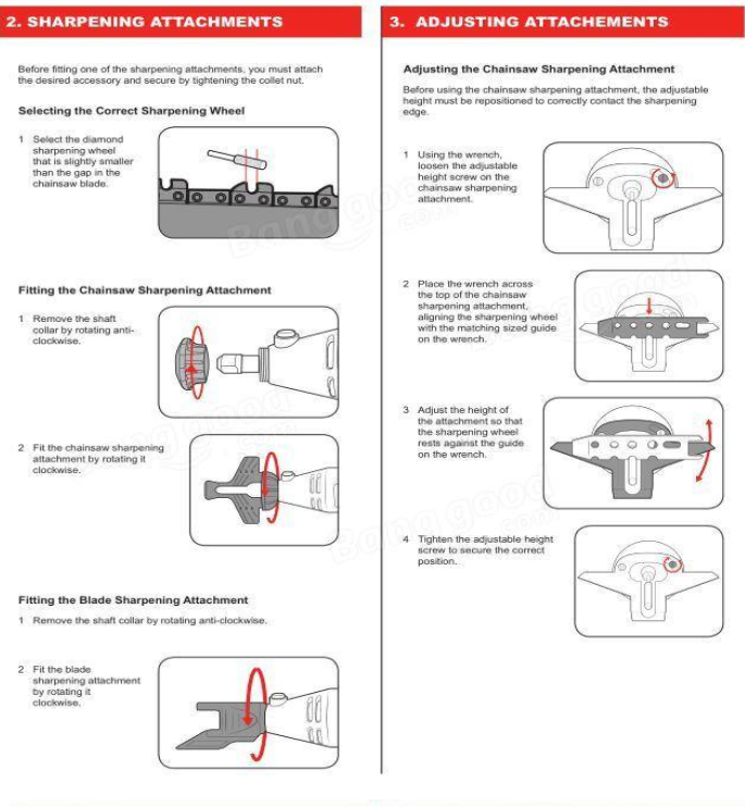 AD12 ชุดแปลงหินเจียรสายอ่อนเป็นเครื่องลับเลื่อยโซ่/เลื่อยฟันหยัก