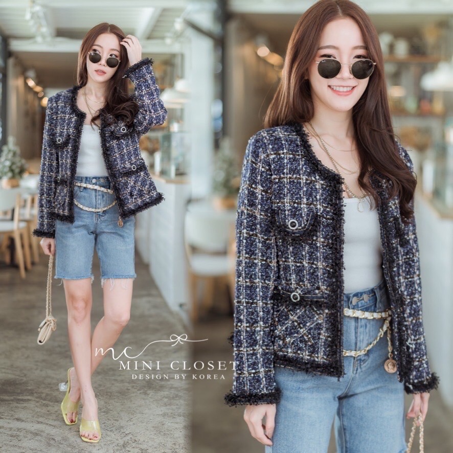 เสื้อคลุมผ้าทวีตสไตล์เกาหลี