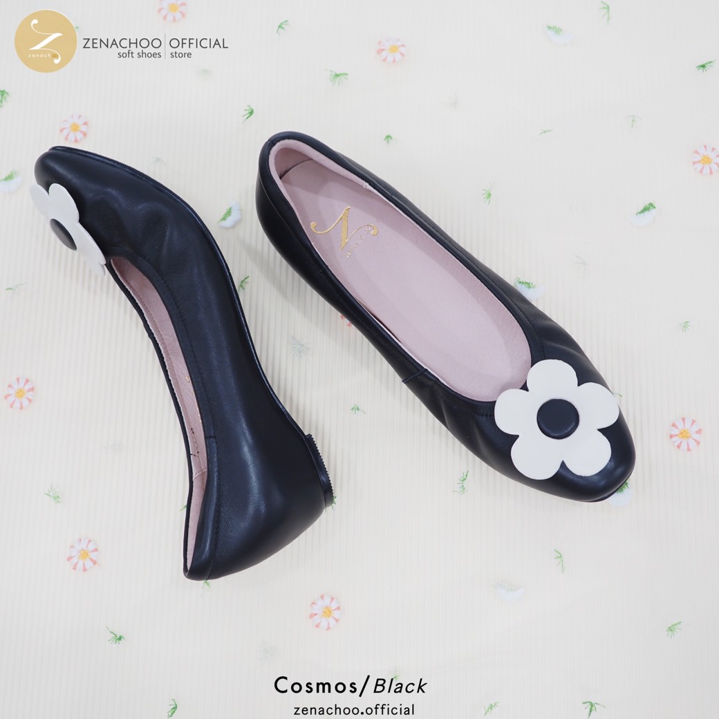 ทรงปกติ เท้ากว้างบวก 1 ไซส์ สินค้าลดราคา ไม่รับเปลี่ยน-คืน ทุกกรณึ Zenachoo รุ่น cosmos เสริมส้นด้านใน 1.3 นิ้ว รองเท้าหนังแกะ