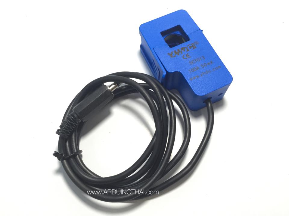 เซนเซอร์วัดกระแสไฟฟ้า แบบไม่ต้องตัดสายไฟ CT sensor SCT-013 100A/50mA สต็อกไทยส่งไว