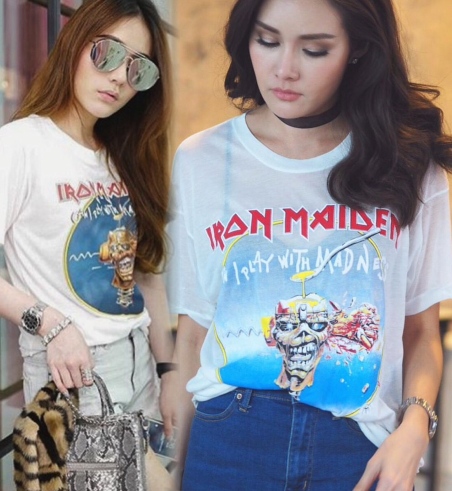 พร้อมส่ง เสื้อยืดเนื้อบาง สกรีนลาย Iron Maiden แบบเหล่าดารา เซเลบใส่. ตอนนี้กลับมาhot hit อีกครั้ง สาวๆที่ยังไม่มี รีบจัดด่วนนะคะ อย่าให้ตกเทรนด์คร้าาา เสื้อยืดIron Maiden ผ้ายืดเนื้อบาง แต่ไม่บางมากจนเกินไป เนื้อบางกำลังดี ผ้าเนื้อดีใส่สบายค่ะ