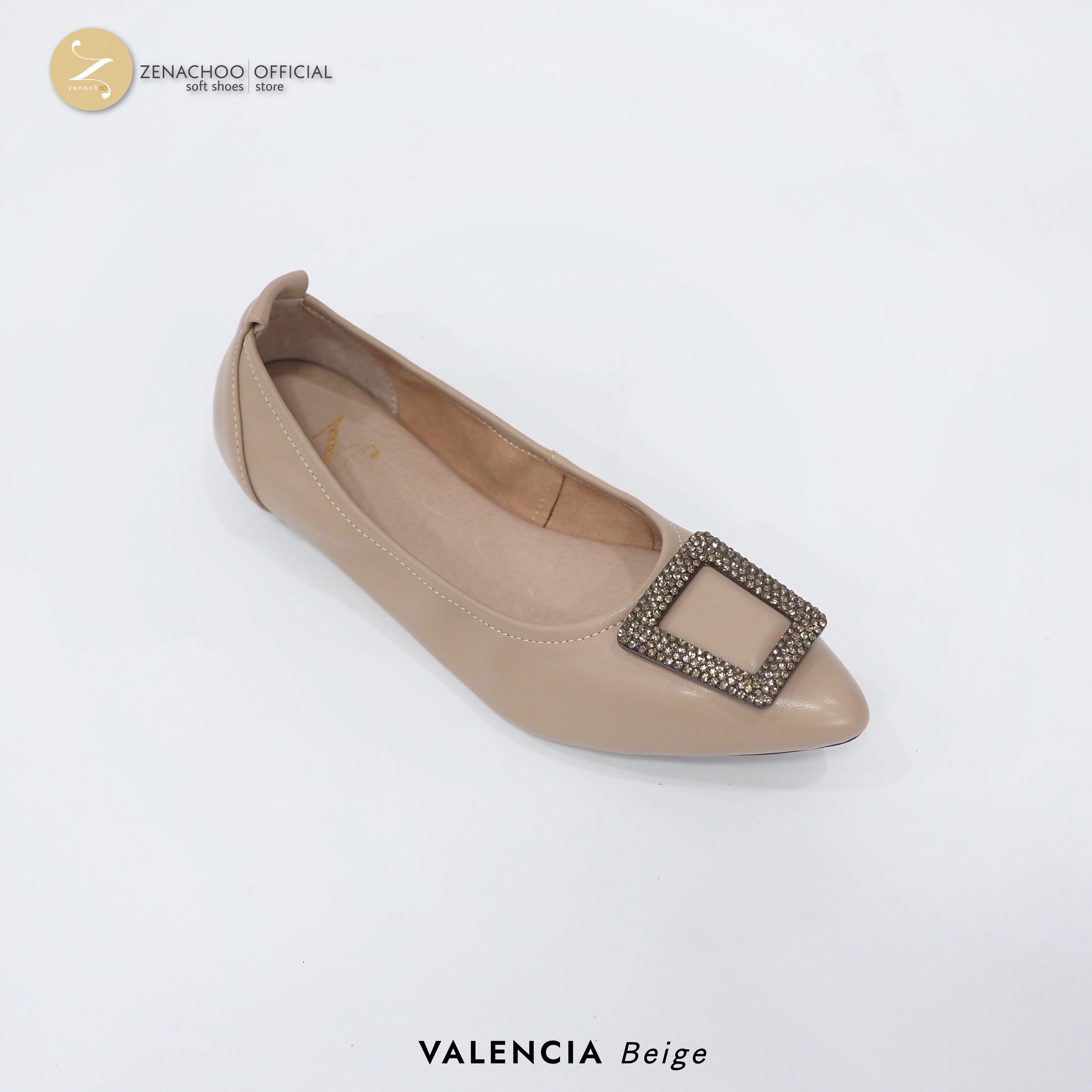 ทรงปกติ: เปลี่ยนไซส์ได้-ไม่รับคืน Zenachoo รุ่น Valencia รองเท้าหนังแกะ ส้นแบน พื้นนิ่มแบบสินค้าลดราคา ไม่รับเปลี่ยน-คืน ทุกกรณึ