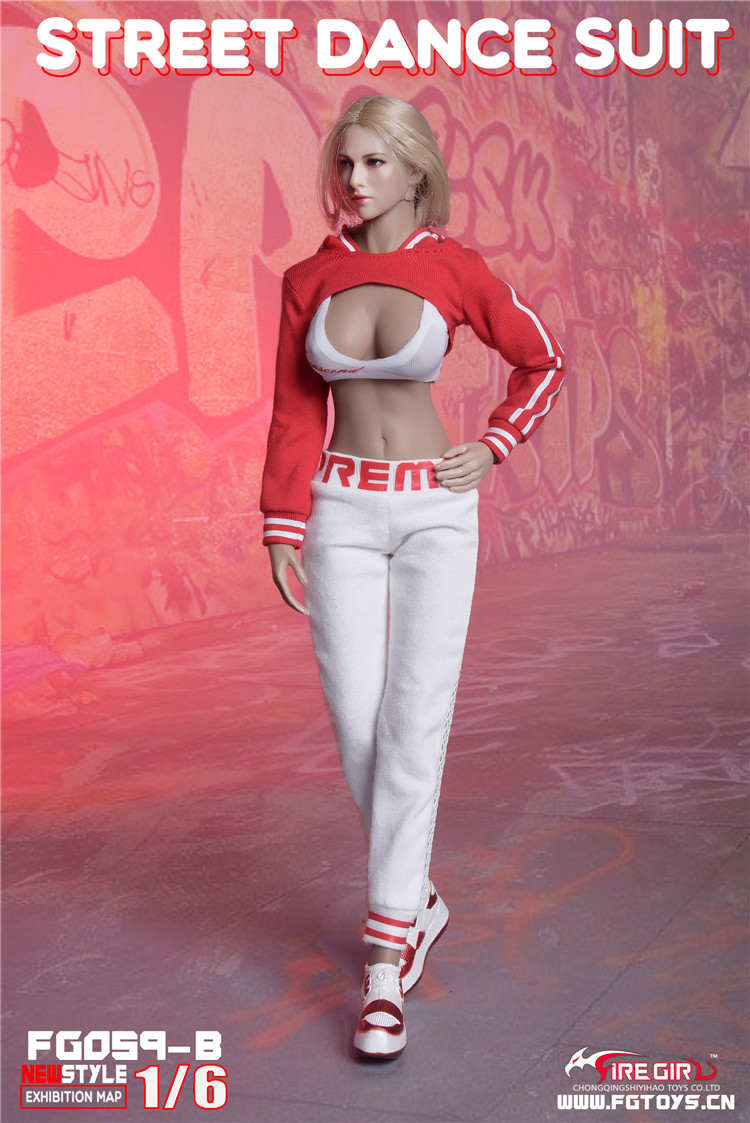 Fire Girl Toys FG059-A Street dance suit (black and red)