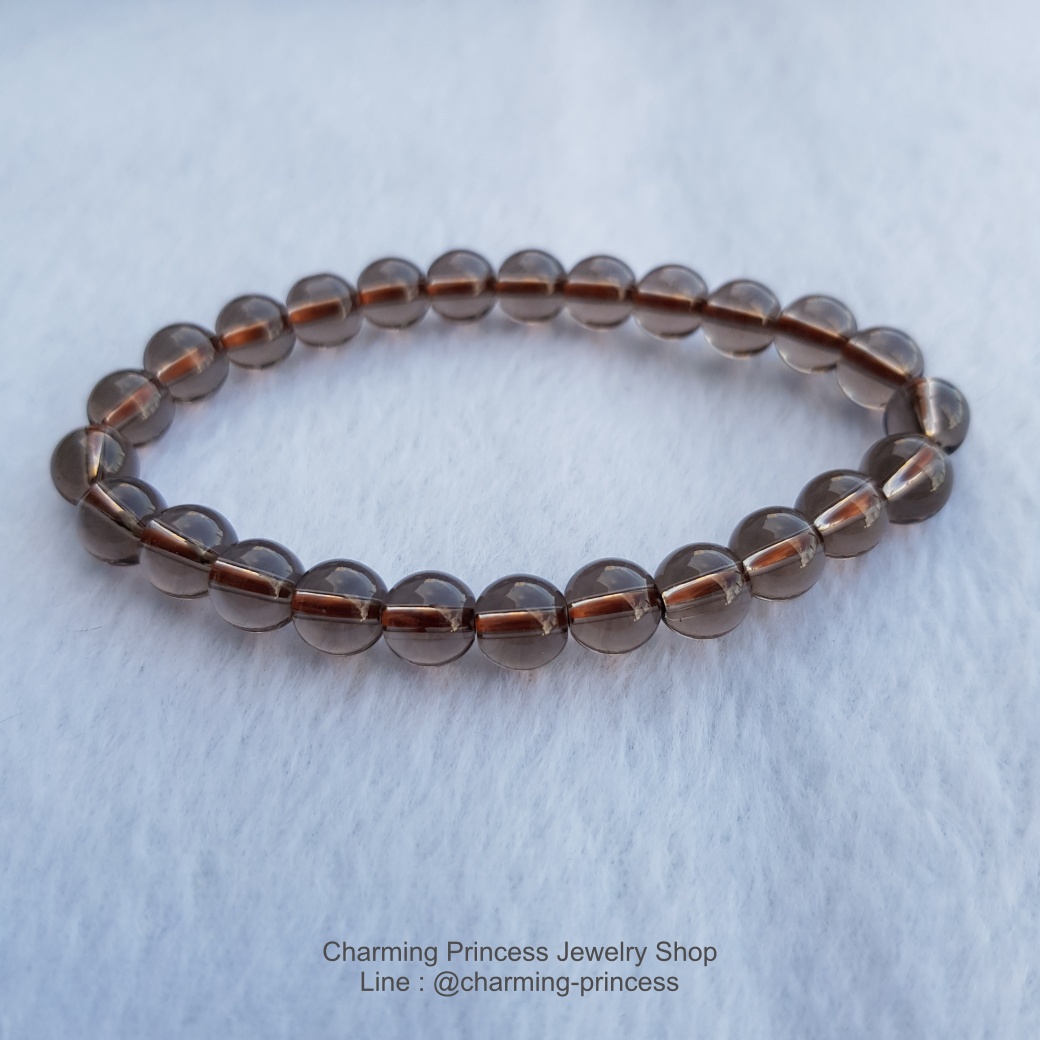 Smoky Quartz สโมกี้ควอตซ์ 8 มม ผ่อนคลายความเครียด