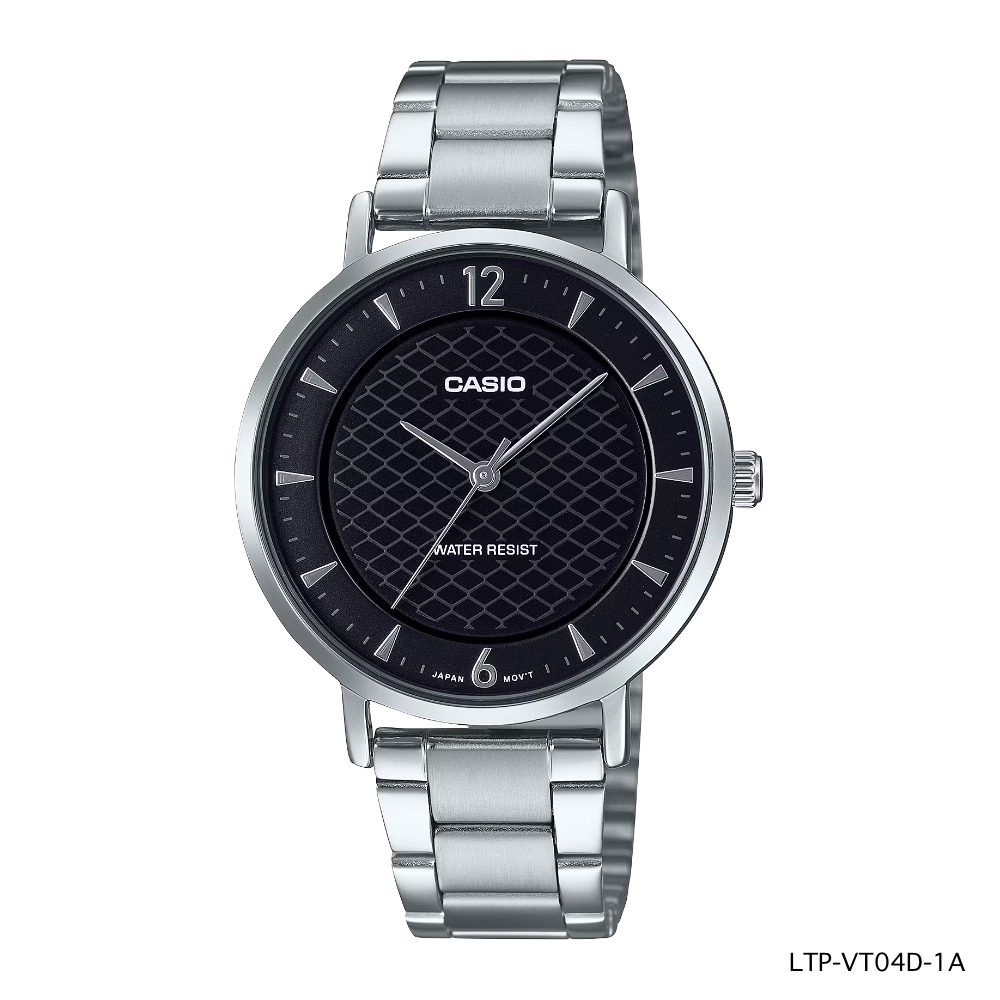 CASIO นาฬิกาข้อมือผู้หญิง รุ่น LTP-VT04D-4A LTP-VT04D-7A LTP-VT04D-1A LTP-VT04D-1A LTP-VT04D-2A LTP-VT04L-7A1 LTP-VT01L-7A2