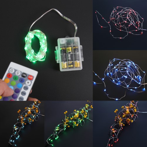 ไฟเส้น Led 5 เมตร ใส่ถ่านAA มีไฟกระพริบปรับได้ 16 แบบ