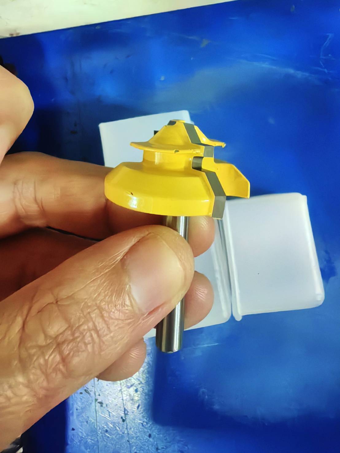 DR21ดอกทริมเมอร์ เซาะร่องประกบไม้ 45 องศา แกน 1/4 ร่อง 3/8