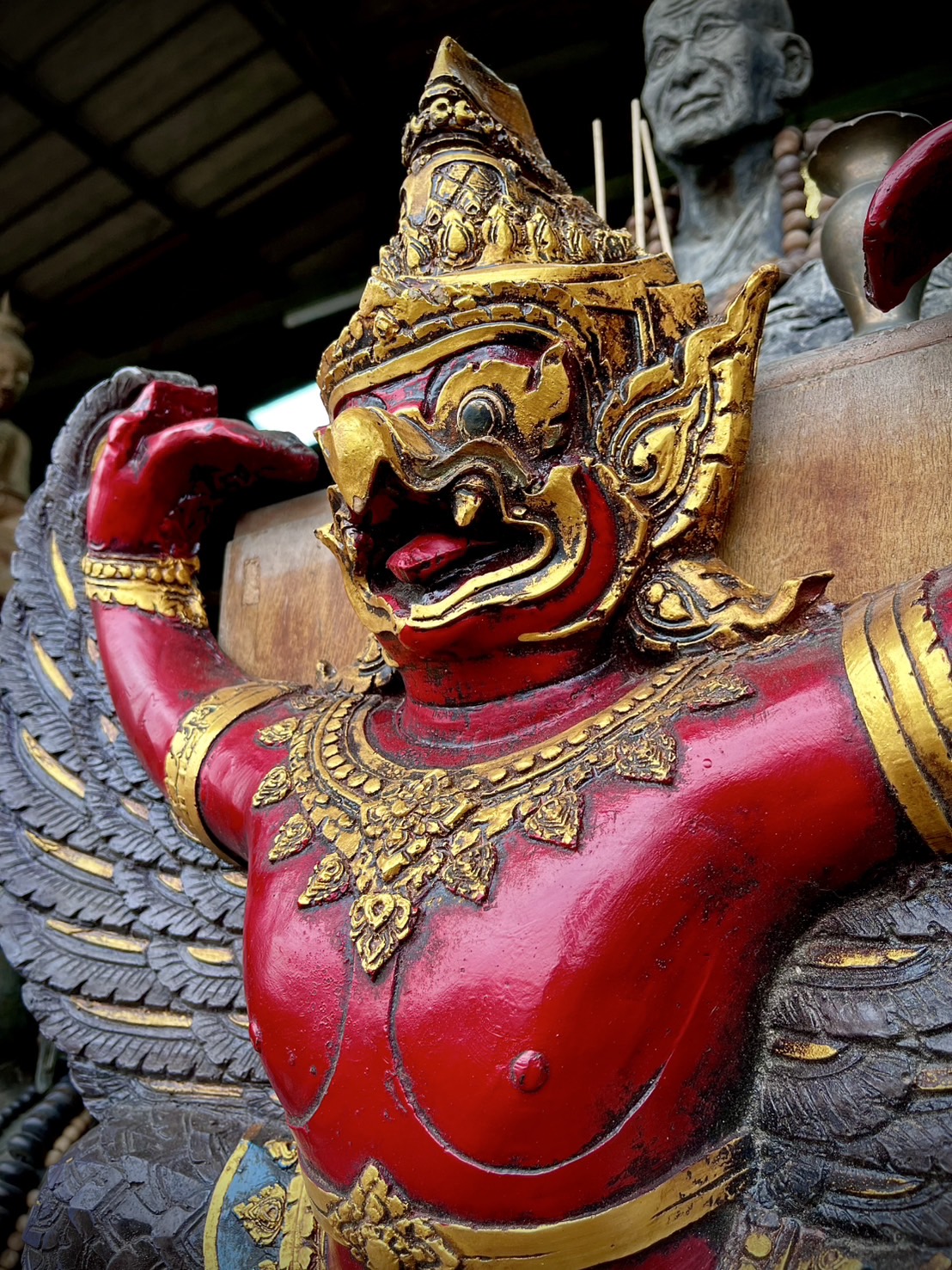 พญาครุฑสำนักงานเก่า ครุฑแขวนผนัง ขนาด65ซม ครุฑหน้าดุ