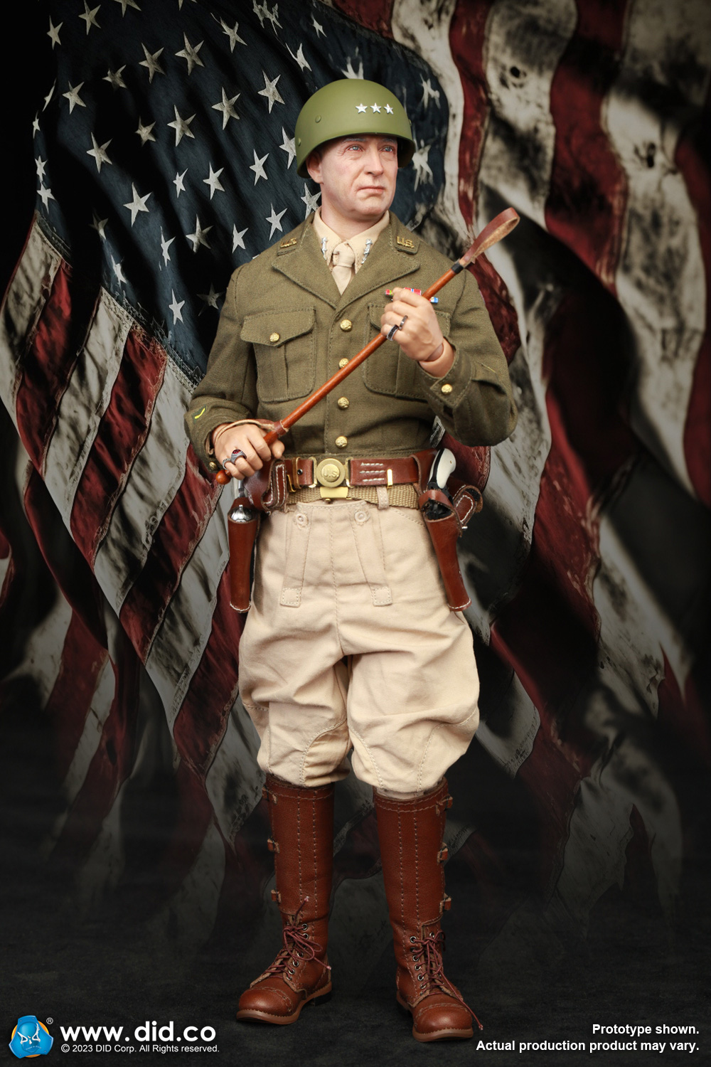 DID A80164+E60071 1/6 WWII General of the United States Army - George Smith Patton Jr.+Accessory Kit