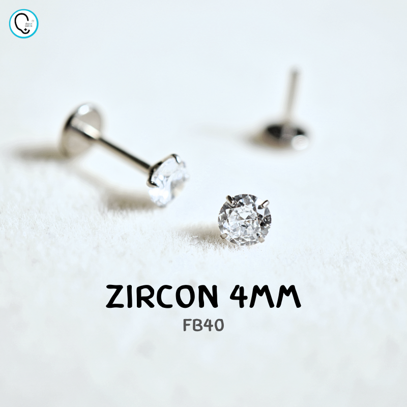 ต่างหูไทเทเนียม 100% แป้นแบนขันน็อต สำหรับผิวแพ้ง่าย ใส่สบายเรียบหลังหู รหัส FB (ราคา/ข้าง)