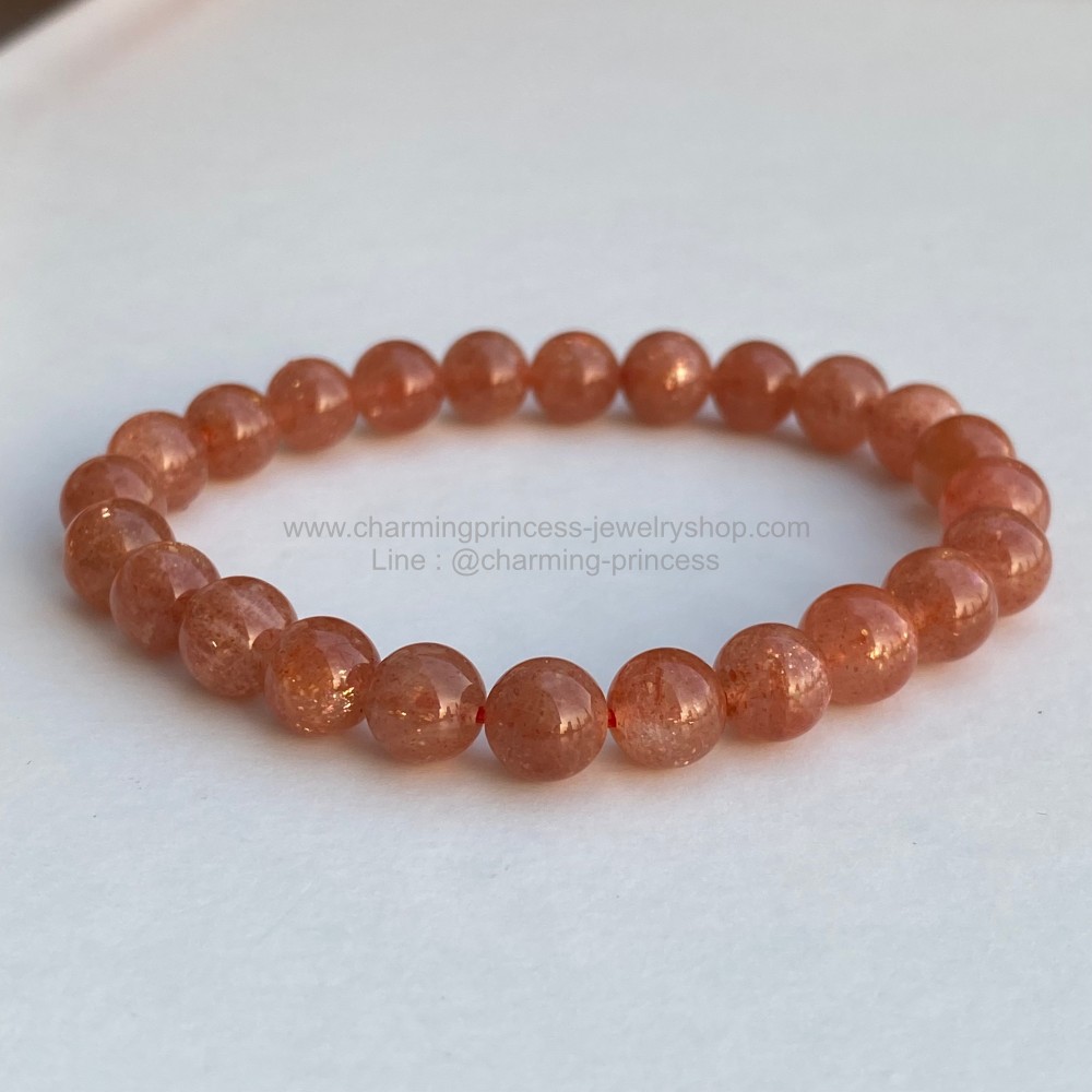 Sunstone Bead ซันสโตน สร้อยข้อมือ 8 mm