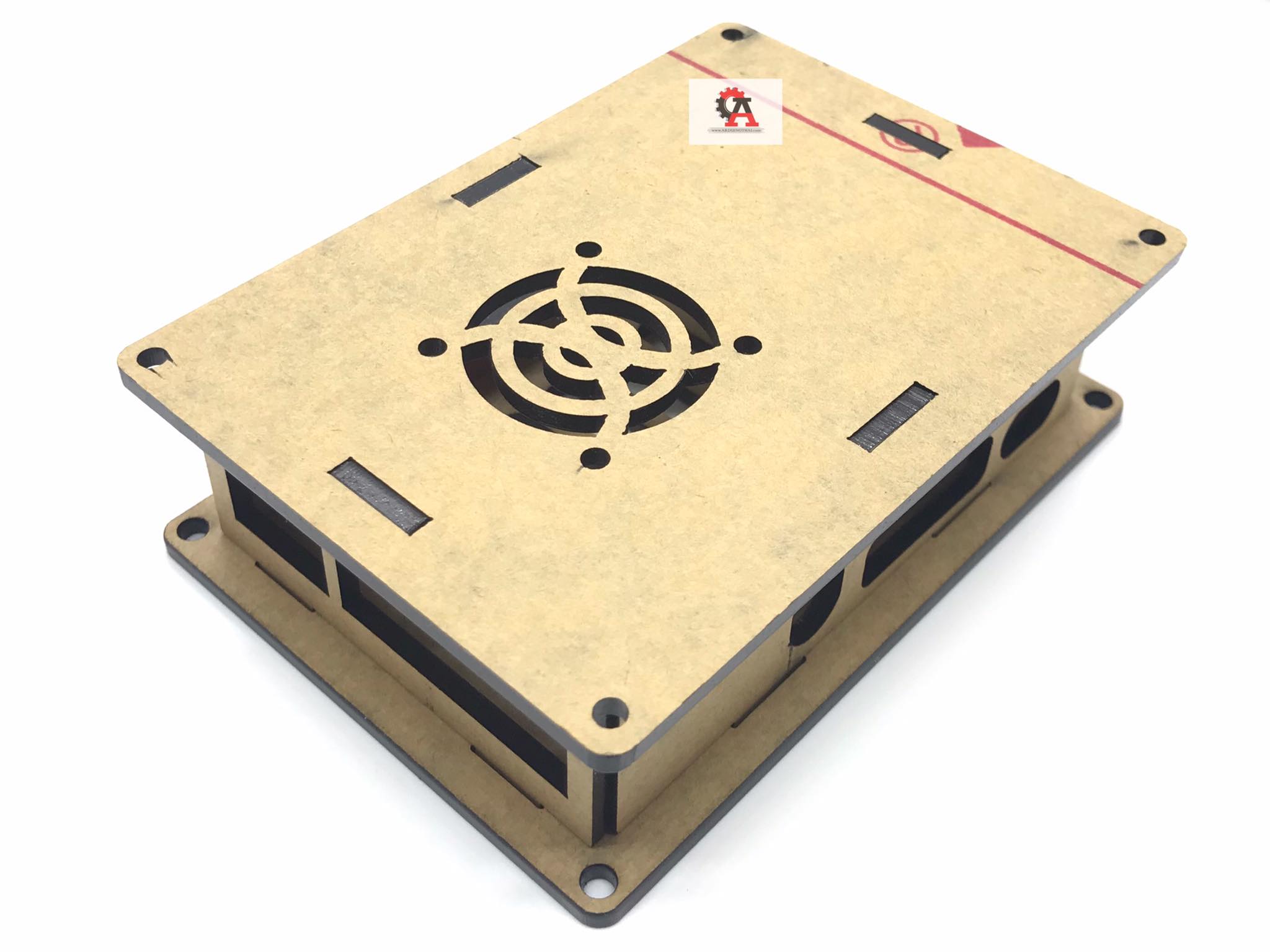 Raspberry Pi 4 Acrylic case สีดำ + พัดลม 5V