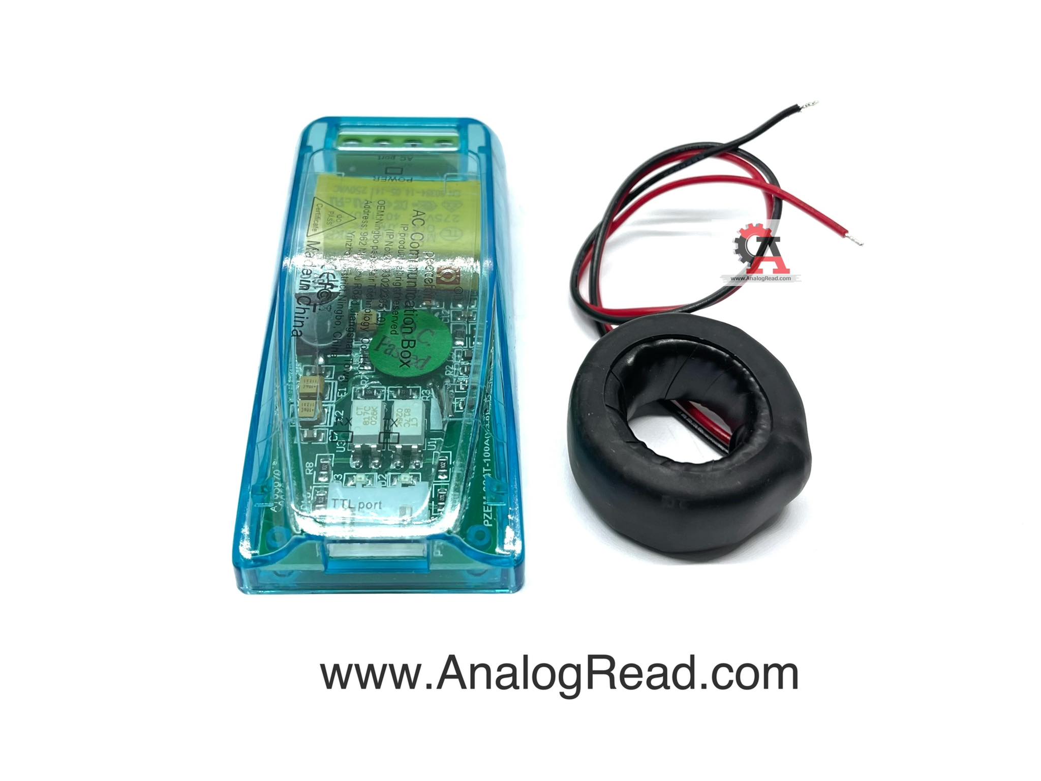 โมดูลวัดการใช้พลังงานไฟฟ้า 0-100A PZEM-004T 100A AC Module with closed CT แบบมีเคส สต็อกไทยส่งไว