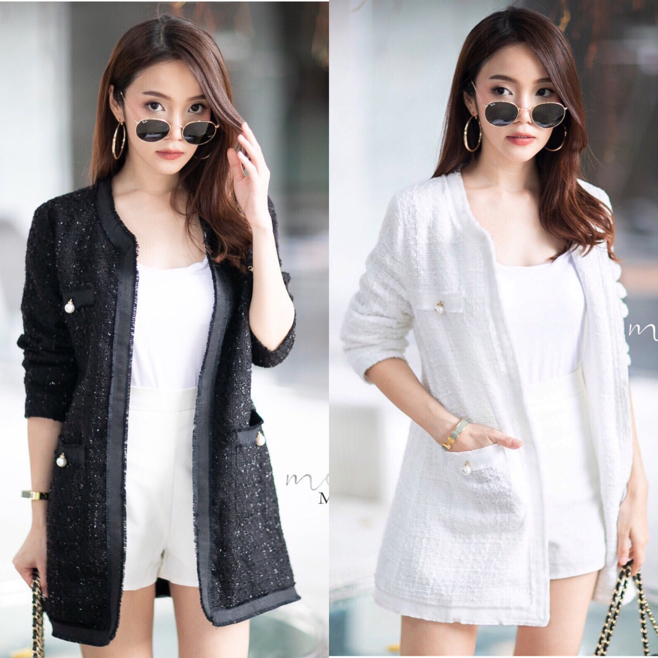 เสื้อคลุมยาว งานสวยเรียบหรูดูแพง ใส่ได้ทุกโอกาส ส่งfree