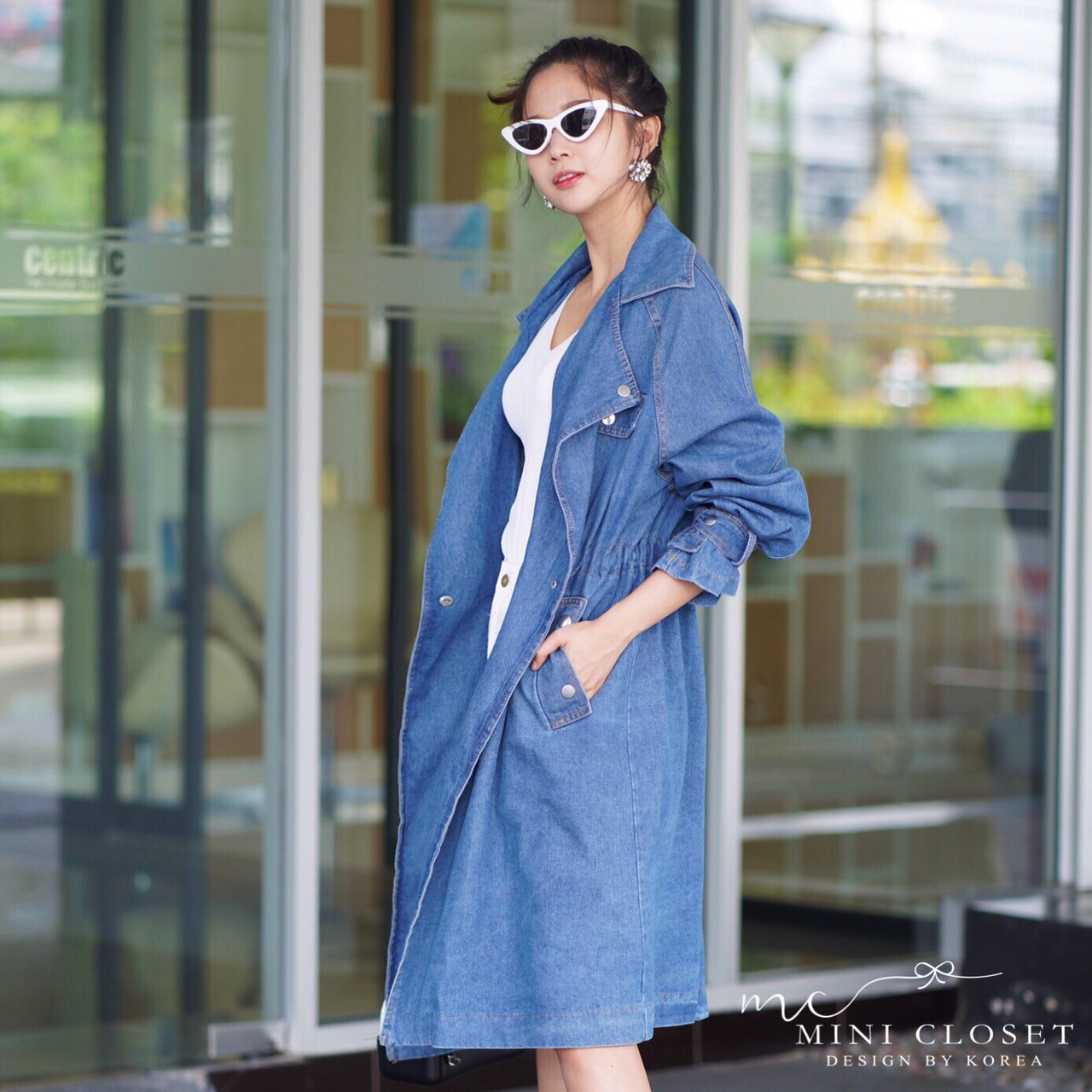 เสื้อคลุมยาวผ้ายีนส์