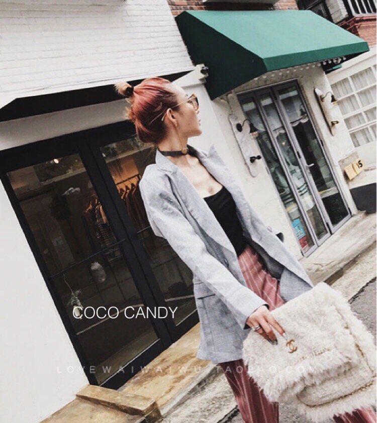 เสื้อสูทBlazer ถ่วงหลัง ทรงเกร๋ สไตล์สาวเกาหลี ใส่เป็นเดรสสั้นก็สวยเท่ เก๋ไก๋ แบบสาวเกาหลีเลยจ้า