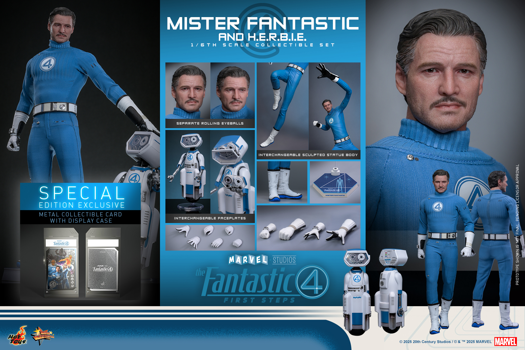 Hot Toys MMS822 The Fantastic Four: First Steps - Mister Fantastic and H.E.R.B.I.E.
