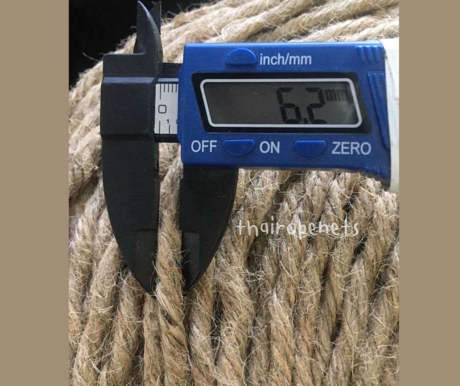 เชือกปอป่าน hemp rope ผลิตจากเส้นใยของต้นปอ 100% เชือกงานตกแต่ง เชือกงาน DIY เชือกผูกของชำร่วย พร้อมส่ง