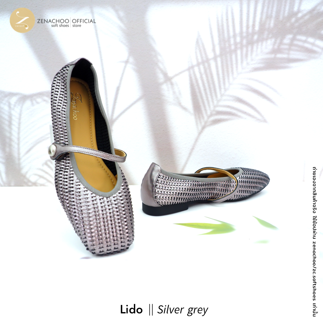 น่ารักและนิ่มสุดใจ ทรงปกติ เปลี่ยนไซส์ได้-ไม่รับคืน รุ่นขายดี Zenachoo Lido สูง 1 นิ้ว รองเท้าหนังแกะแท้ หน้ากว้างใส่ง่าย