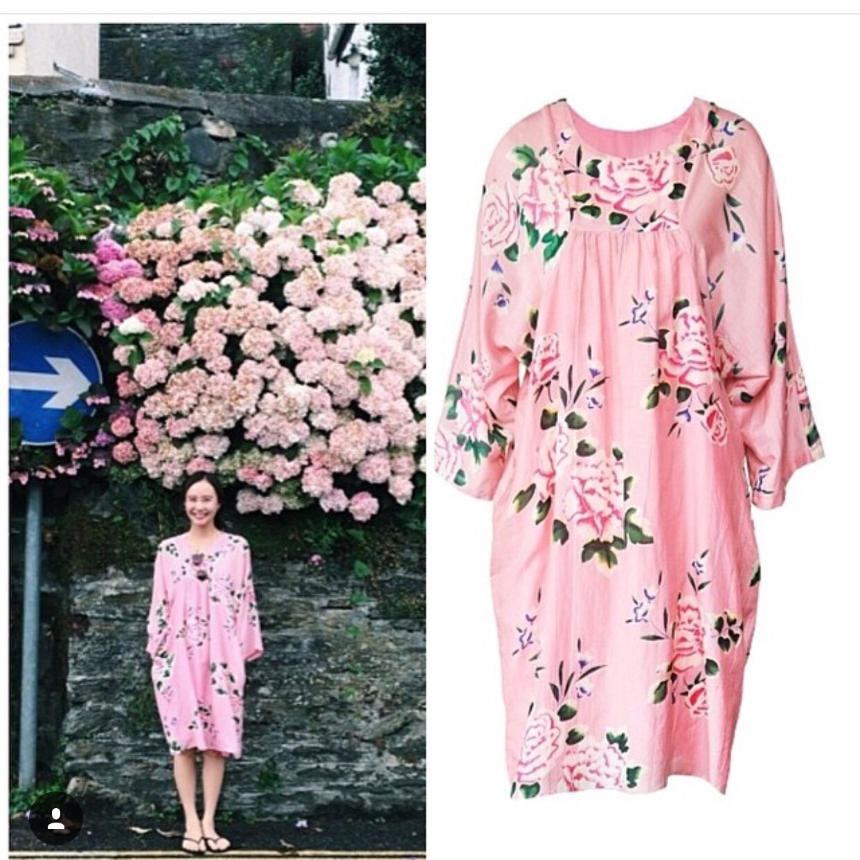 เดรสSoda ลายดอกกุหลาบสีชมพู แบบที่ดาราใส่กันเยอะมากๆๆๆ