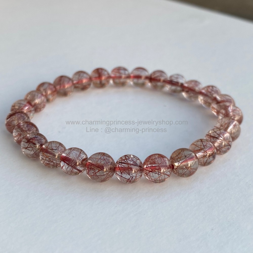 ไหมเศรษฐี (Mica Rutilated Quartz) อัญมณีแห่งความมั่งคั่งร่ำรวย 8 มม AAA