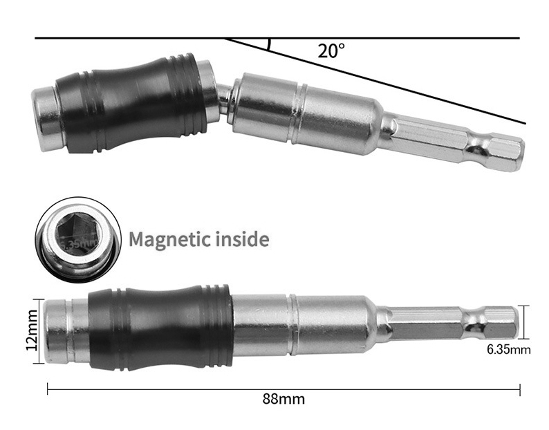 AD44 ข้อต่อไขควง งอได้ 20 องศา หมุนได้ สำหรับที่แคบ