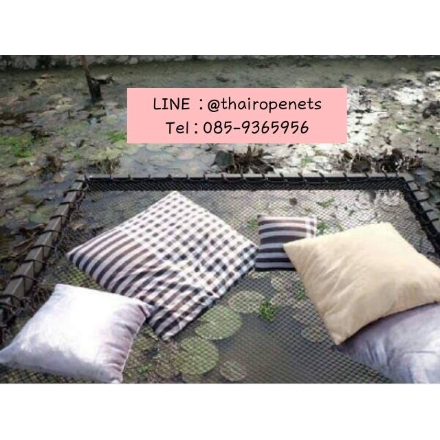 รุ่น Black ONE ตาข่ายคาเฟ่ ตาข่ายรีสอร์ท ตาข่ายร้านกาแฟ สีดำ ไร้ปม มีขนาดให้เลือก ติดตั้งง่าย