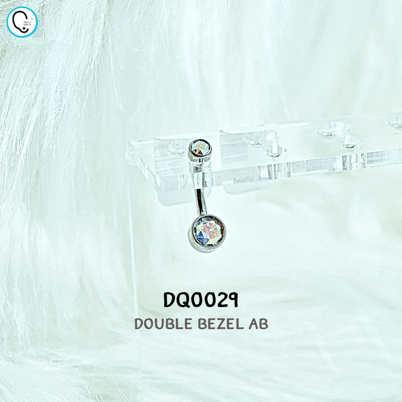 จิวสะดือไทเทเนี่ยม 100% สำหรับผิวแพ้ง่าย ก้านหนา 1.6 mm