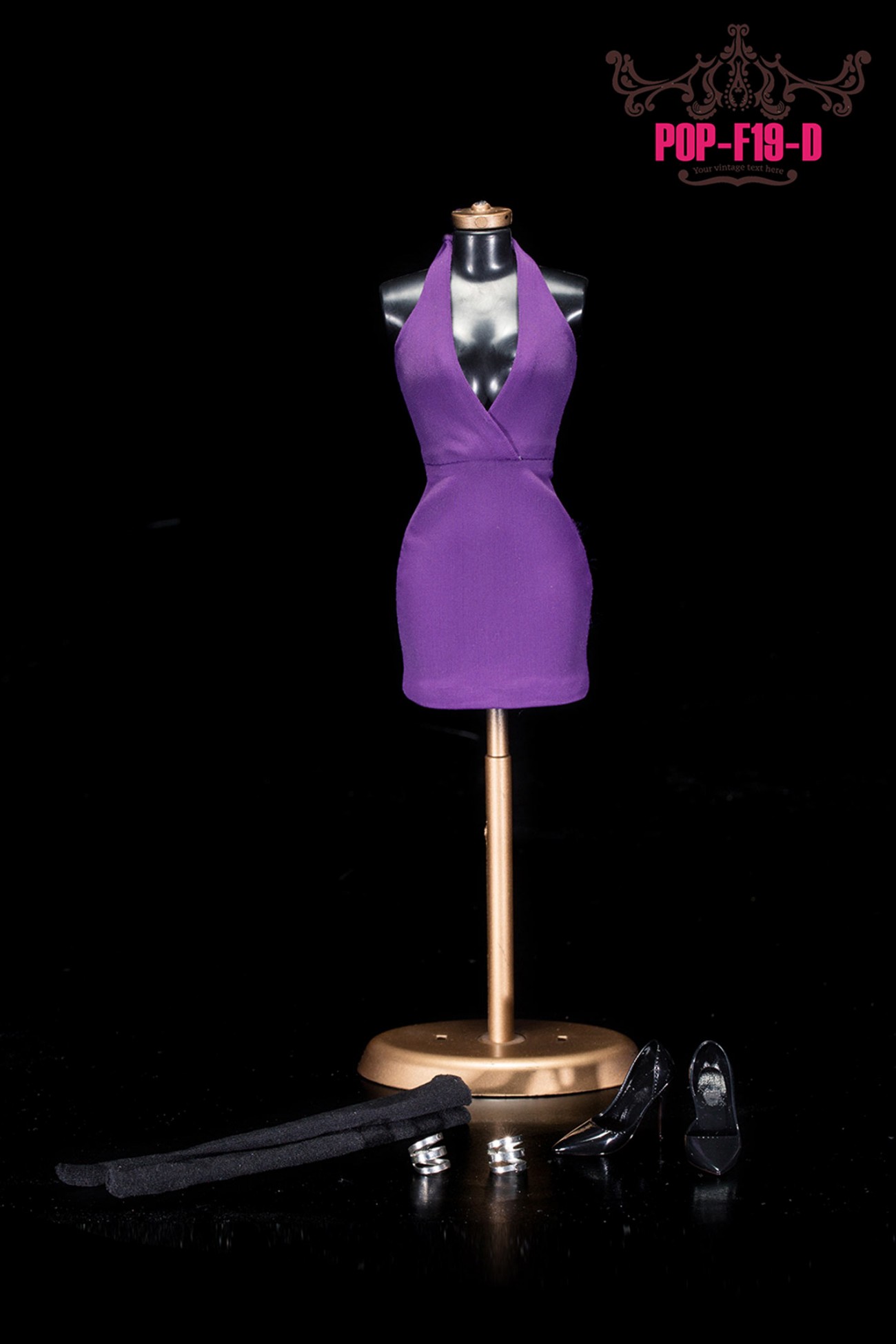 POPTOYS F19 Ladies sexy low-cute halter dress suit