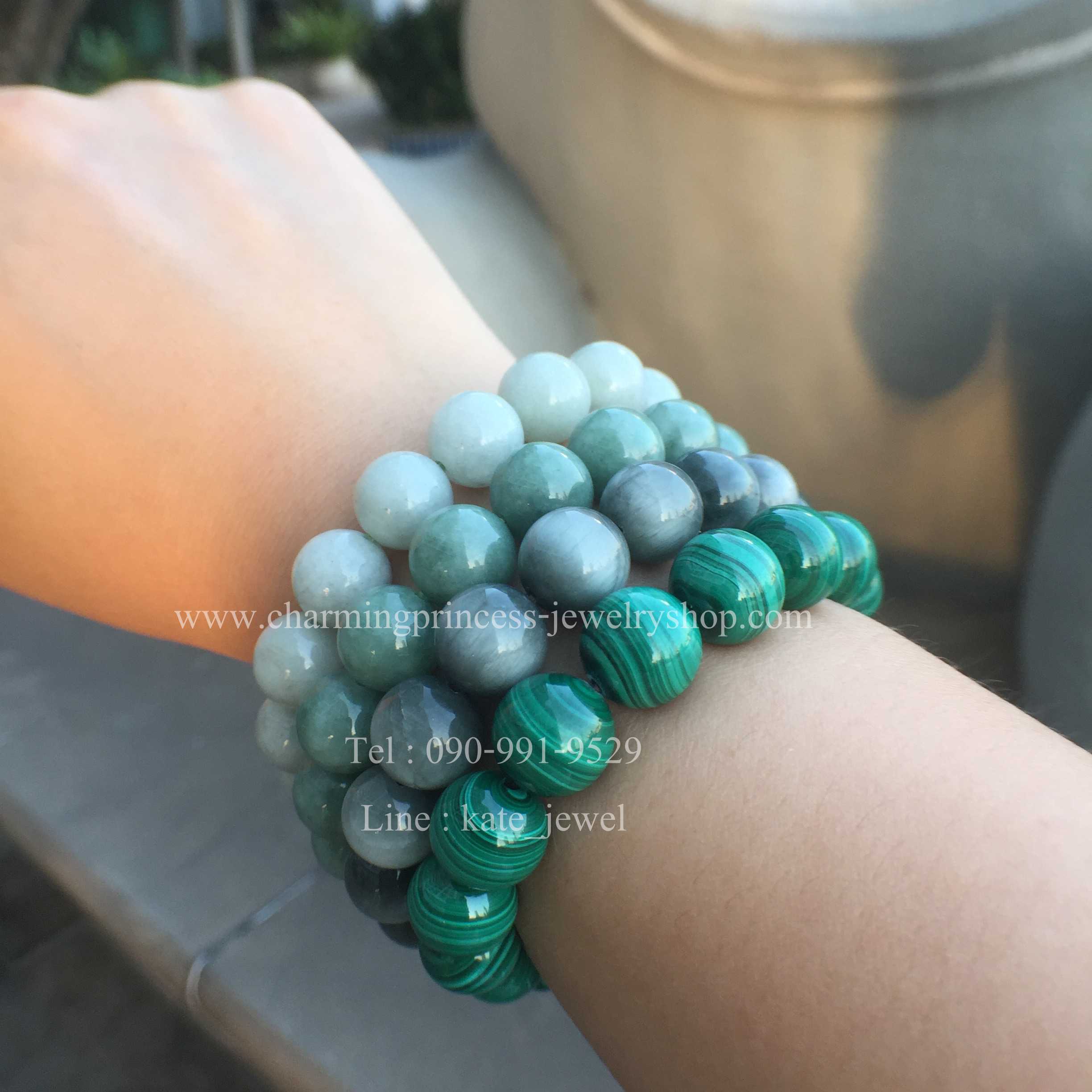 Malachite AAA+ มาลาไคท์ 10 มม ริ้วสวยมากๆ เกรดพรีเมี่ยม เด่นเรื่องการเจรจาต่อรอง ธุรกิจประสบความสำเร็จ "Win-Win Bracelet" Limited Edition