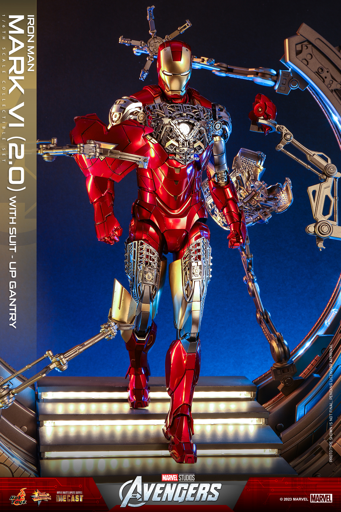 Hot Toys MMS688D53 1/6 The Avengers - Iron Man Mark VI (2.0) with Suit-Up Gantry