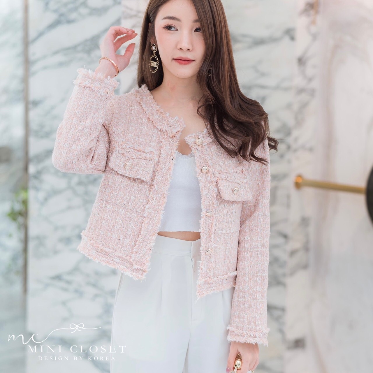 เสื้อคลุมทวีตสไตล์เกาหลี