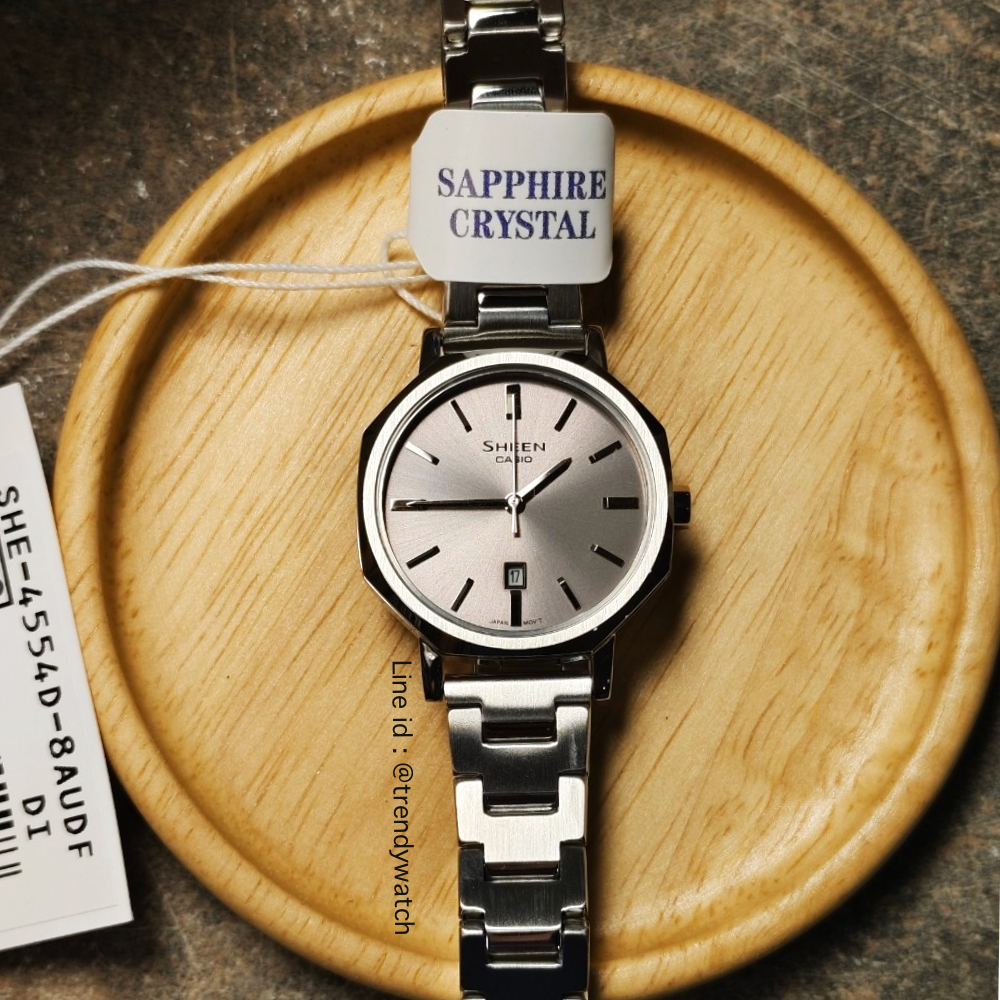 นาฬิกาข้อมือ Casio Sheen อะนาล็อก กระจกแซฟไฟร์ SHE-4554 Series SHE-4554D-8 | SHE-4554GM-9 | SHE-4554BM-1 | SHE-4554PGM-4