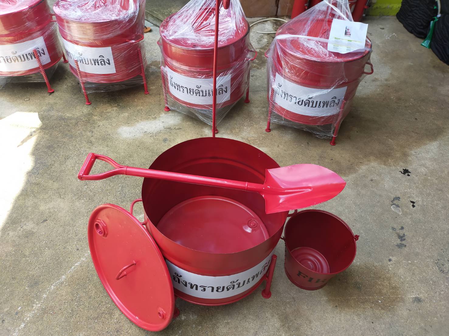 ถังทรายดับเพลิง Fire ฺBucket อุปกรณ์ประกอบการขอ อย.