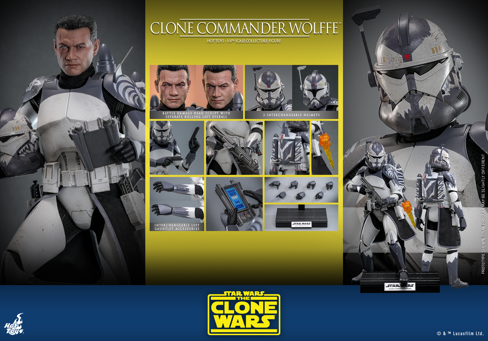 Hot Toys TMS141 Star Wars: The Clone Wars - Clone Commander Wolffe